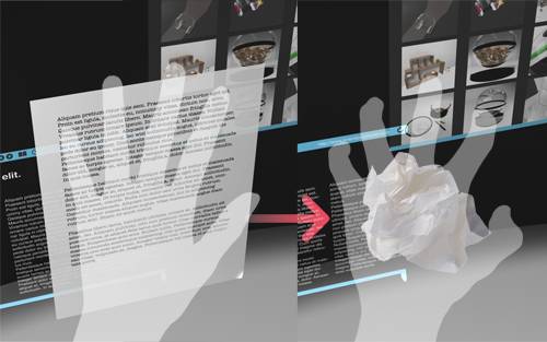 3D-Desktop: Dokumente zerknüllen